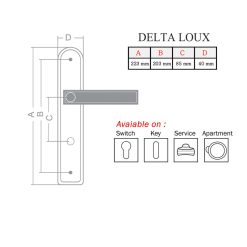 دستگیره در آهنی دلتا مدل لوکس 2121